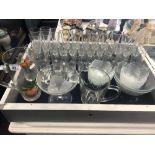 A quantity of glassware; wines glasses etc.