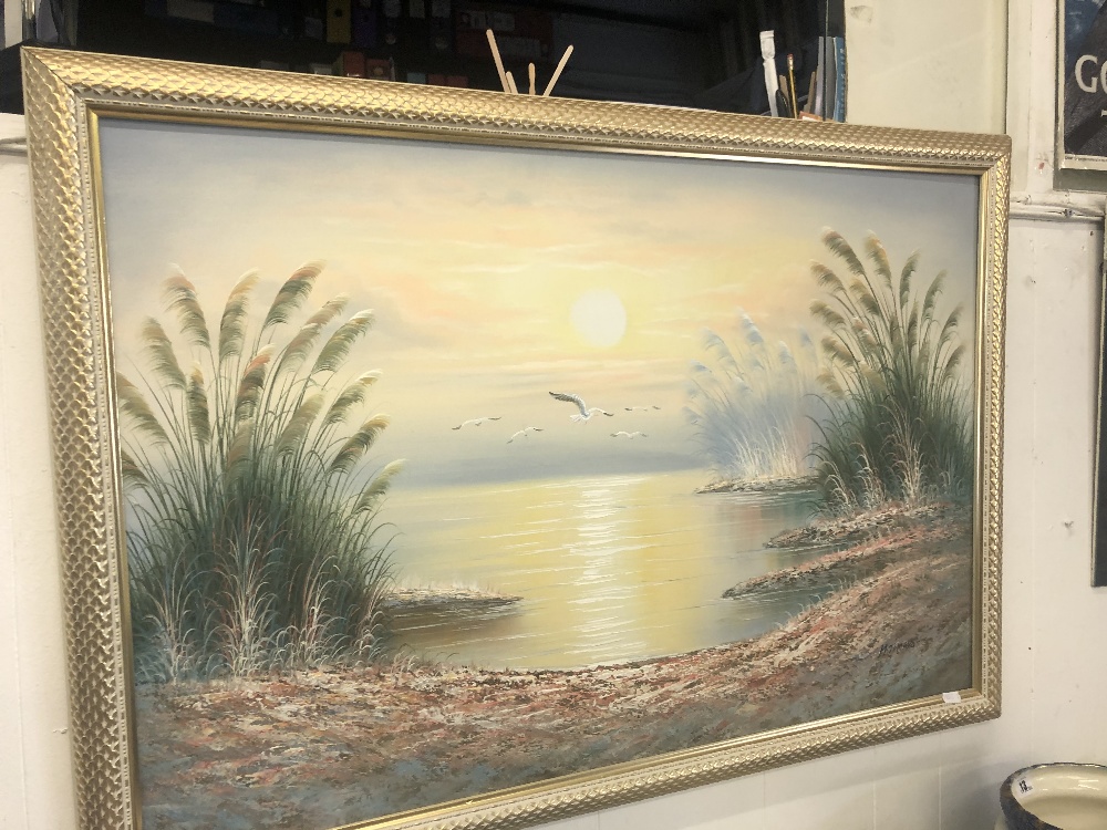 A gilt framed oil on canvas,