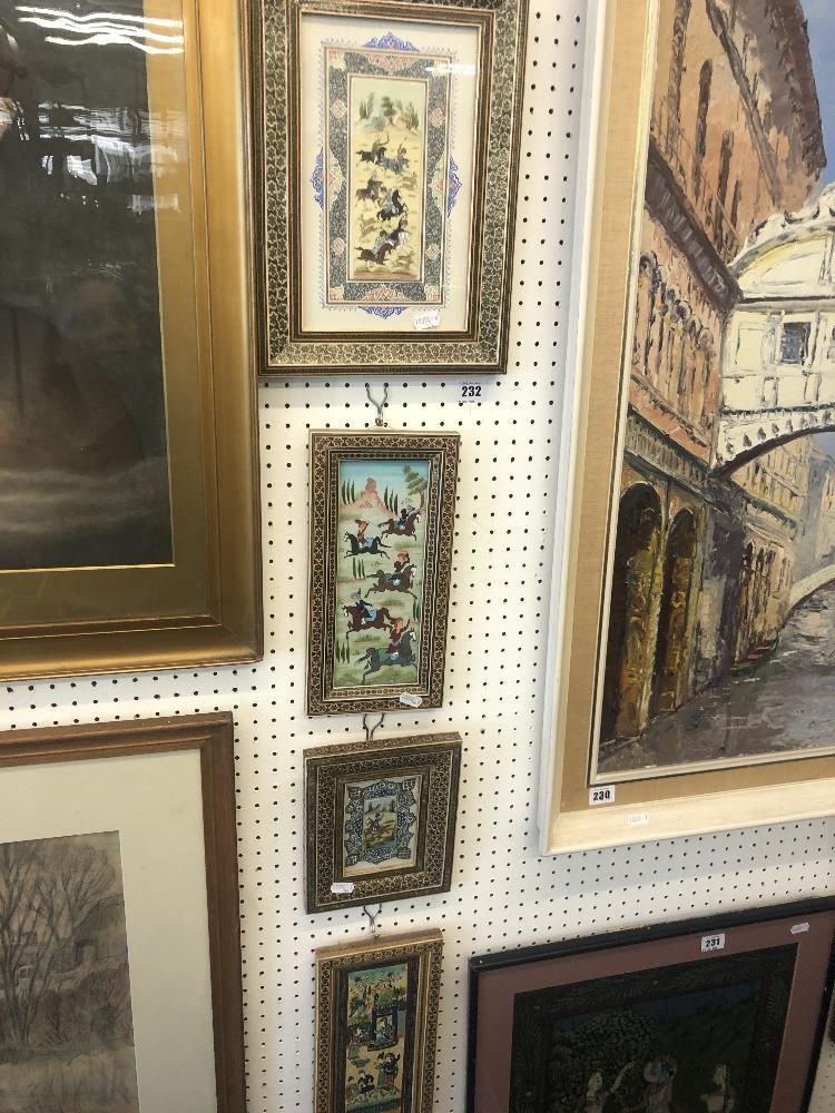 Four eastern paintings in ornate frames