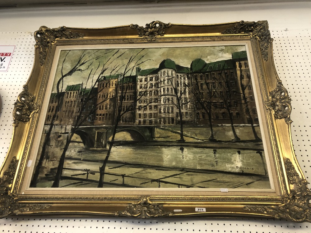 A framed oil on canvas, Paris scene, - Image 2 of 2