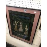 A framed eastern painting