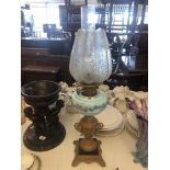 A Victorian French oil lamp