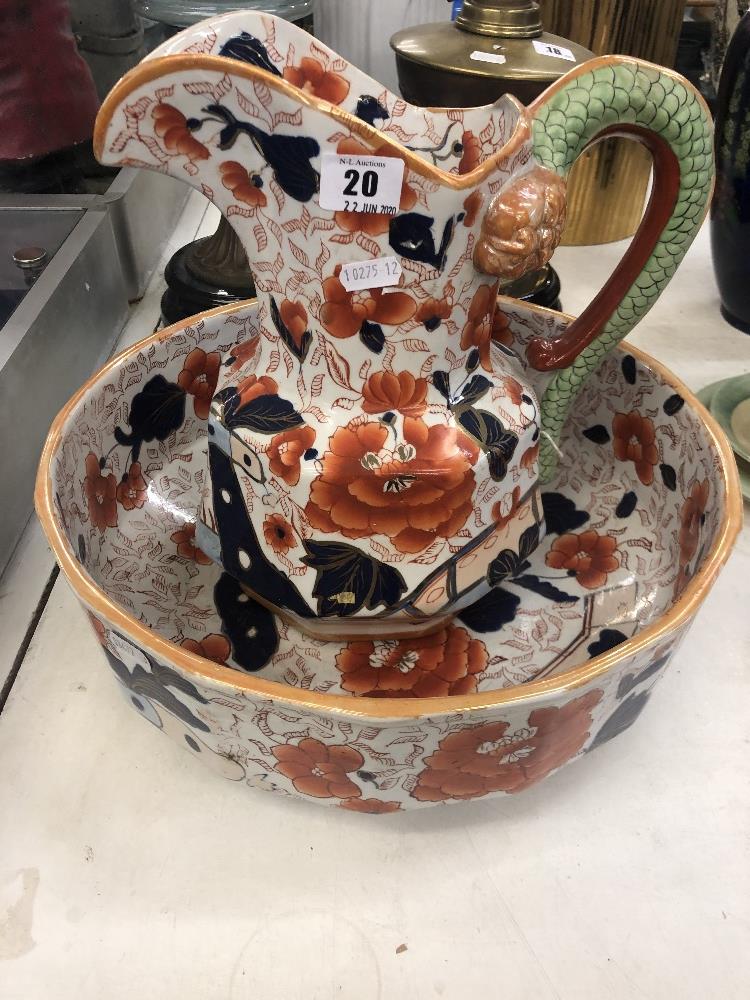 A porcelain jug and bowl set