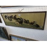 An oak framed print of cats