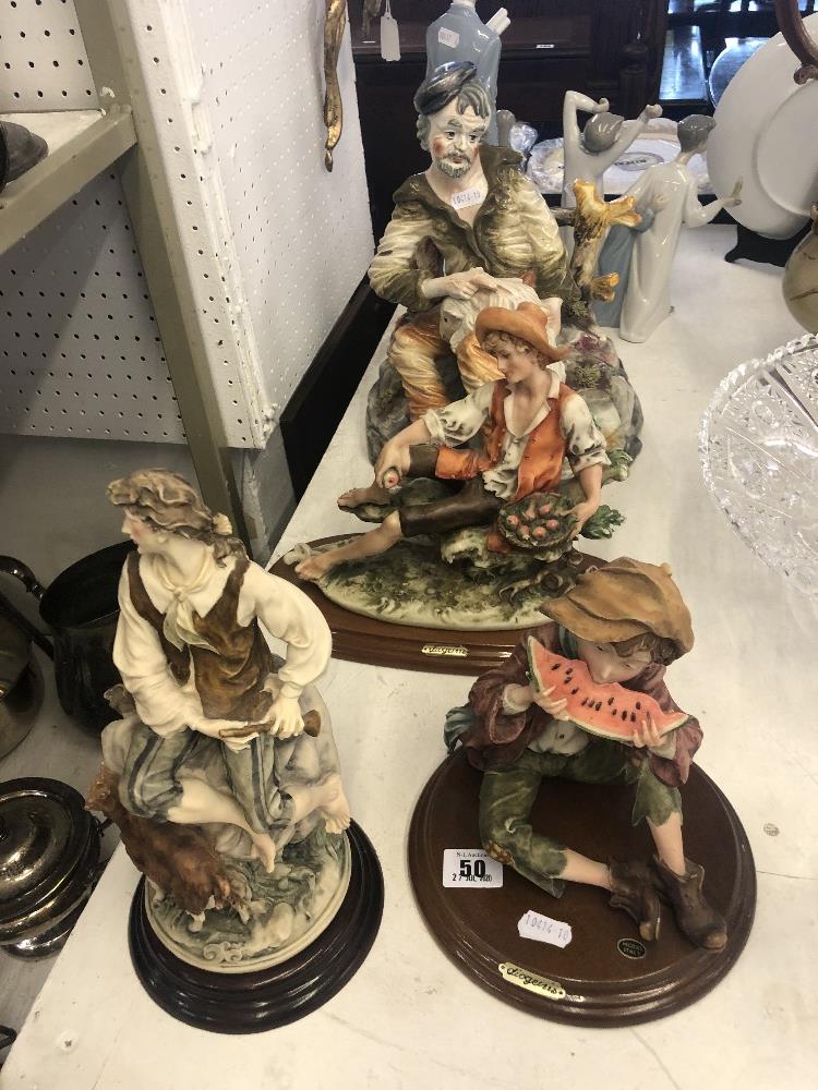 Four Capodimonte figures