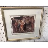 A framed print 'Night creatures' signed,