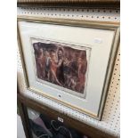A framed print 'Night creatures' signed,