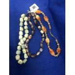A Three bead necklace