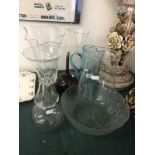 A collection of assorted glassware and vases etc