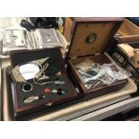 A humidor and some related items etc.