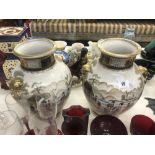 A pair of oriental vases