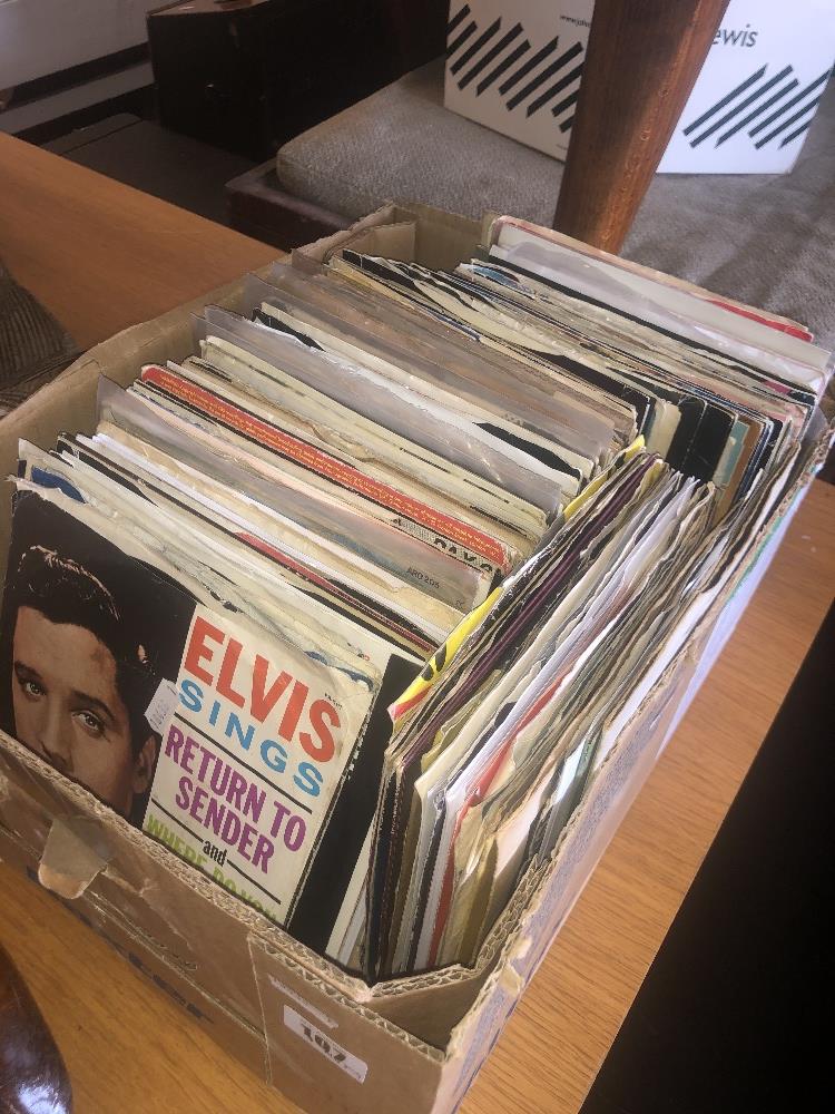 Approximately 120 7" singles, punk, new wave, kinks, Bowie etc.