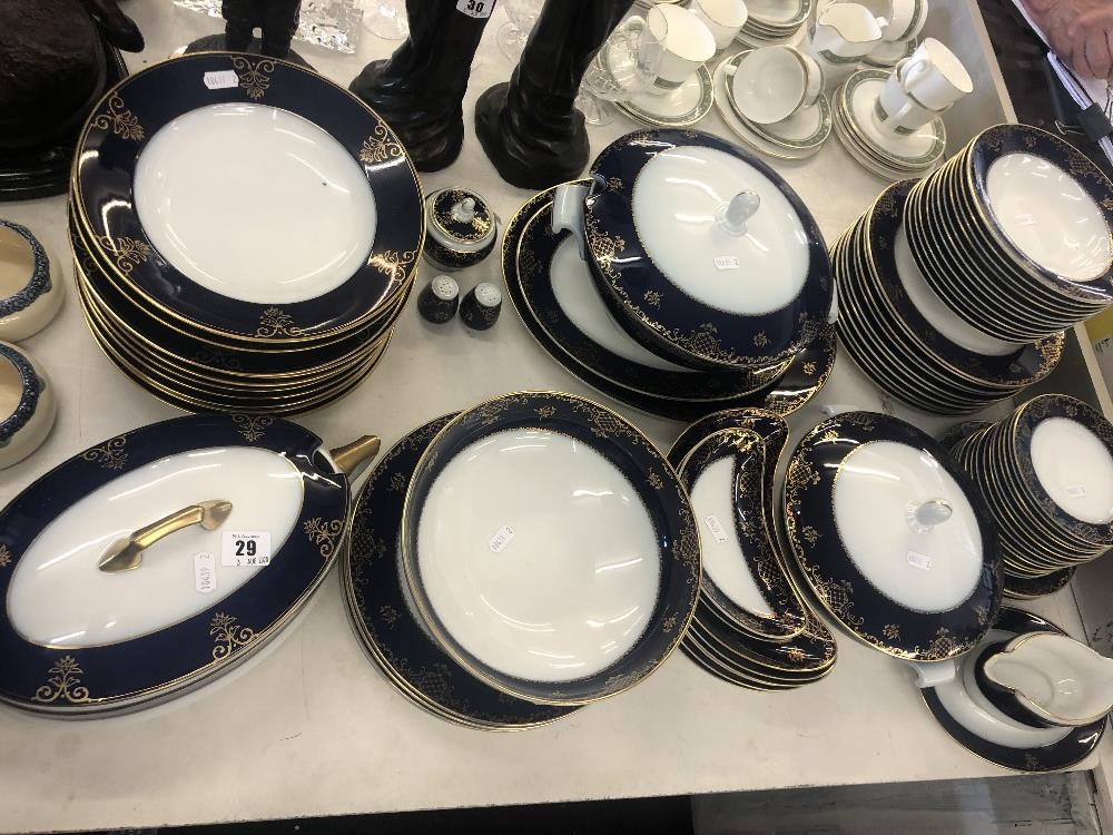 A Rosenthal blue/white/gilt dinner service