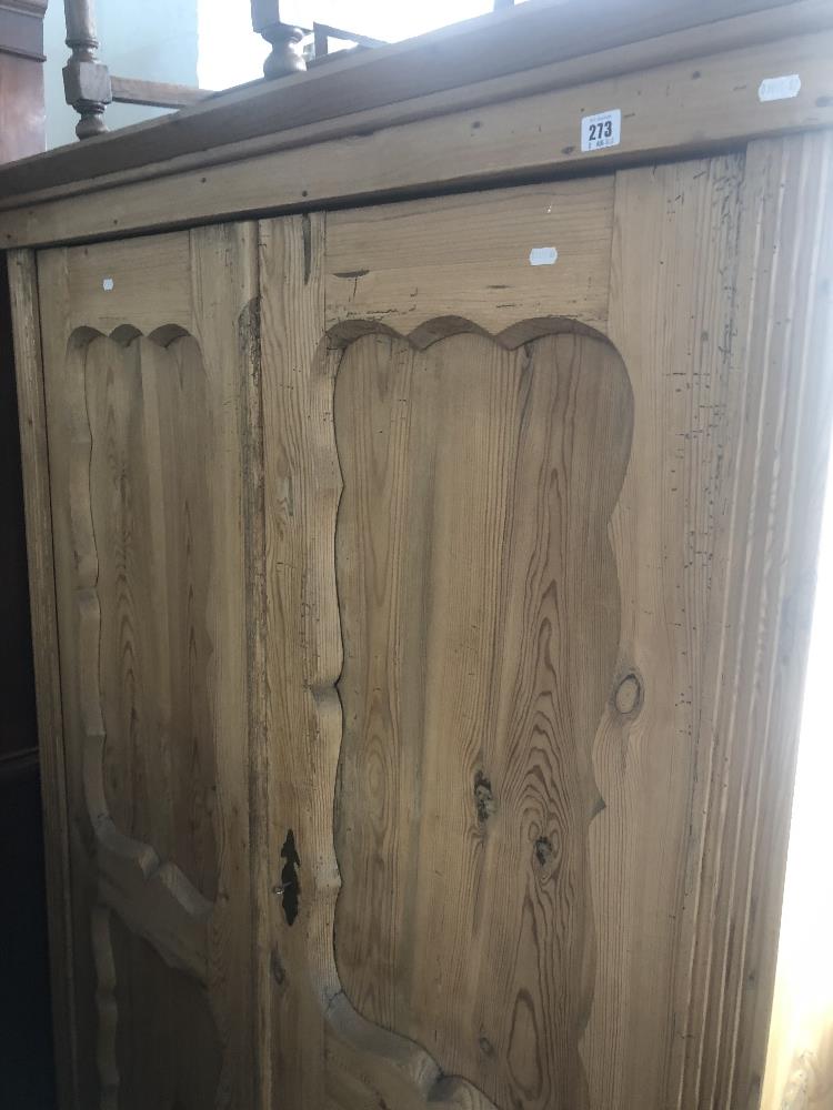 A 19th century pine double wardrobe. - Image 4 of 4