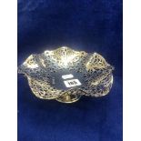 A hm silver pierced dish on stand