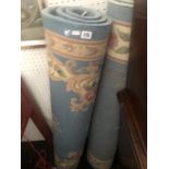 Two blue ground carpets 4ft by 6ft plus another