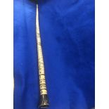 A vintage shark vertebrae walking stick with horn pommel possibly rhino