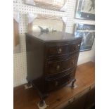 A small mahogany chest of drawers