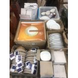 A large qty of white catering chinaware