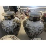 A pair of oriental vases