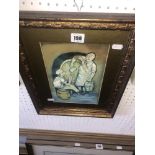 A gilt framed watercolour, two Brewers, signed G.