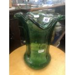 A 1950's green glass bubble vase
