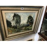 An impressionist oil painting, country scene,