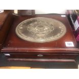 A jewellery box with hm silver plaque, inc.