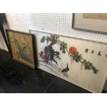 Two chinoserie needlework panels