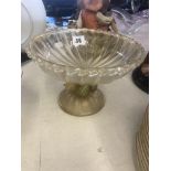 A Venetian glass bowl, gold coloured,