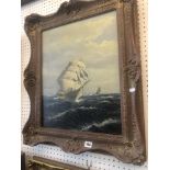 A gilt framed oil on board,