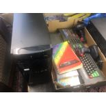 An Amstrad CPC464 vintage computer and a old pc