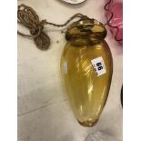 An amber glass Victorian hall light