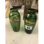 Pair of Silver topped Art Nouveau vases