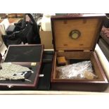 A humidor and some related items etc.