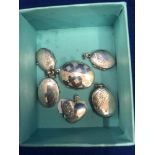 Six assorted silver lockets