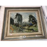 An impressionist oil painting, country scene,
