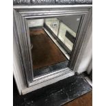 Rectangular silver framed mirror
