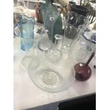 A collection of assorted glassware and vases etc