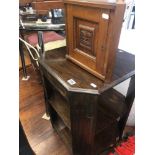 An oak book table and a locker