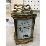 A Victorian carriage clock, recently serviced, working order,