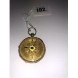 A 18ct gold antique pocket watch, 54.