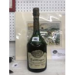 A bottle of Tattinger, comtes de champagne,