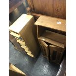 A mini five drawer chest and a small cabinet