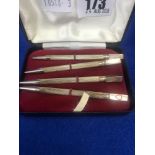 Four sterling silver card pencils,