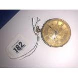 A 18ct gold antique pocket watch, 54.