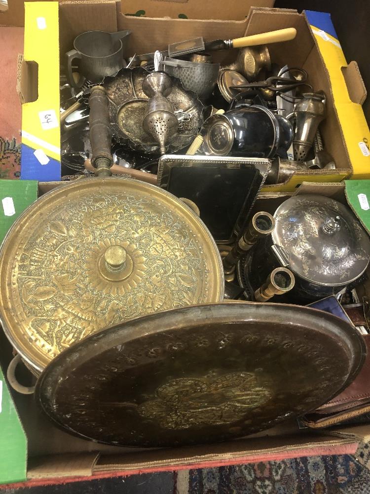 A qty of silver plate and metal ware