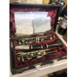 A cased clarinet