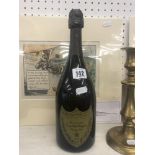 A boxed bottle of Dom Perignon,