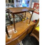 A 19th century brass inlaid tray table